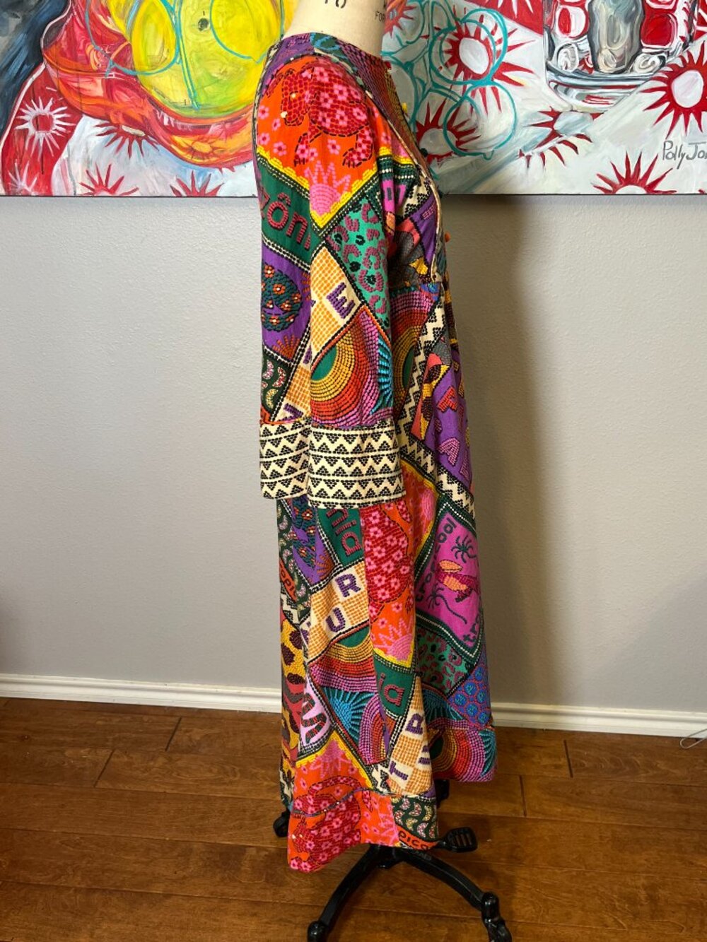 Farm Rio Dotted Patch Scarf Midi Dress Amazonia Tropicool Resort Collection - Picture 6 of 15